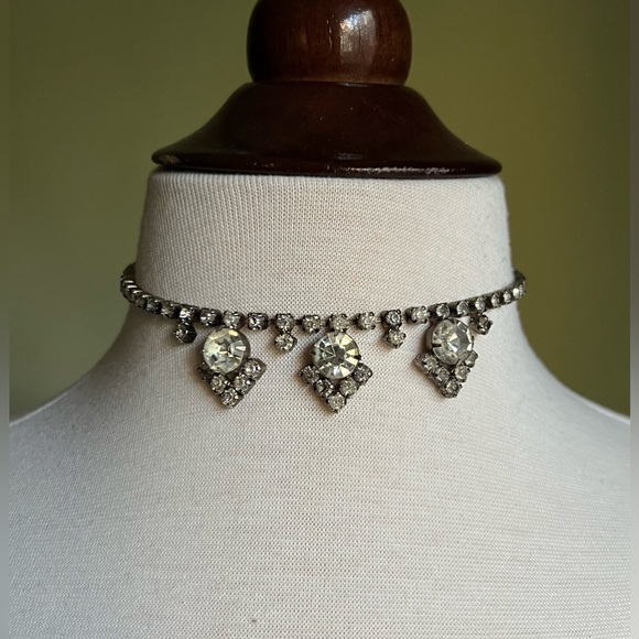 Vintage Rhinestone Choker Necklace - Picture 4 of 6